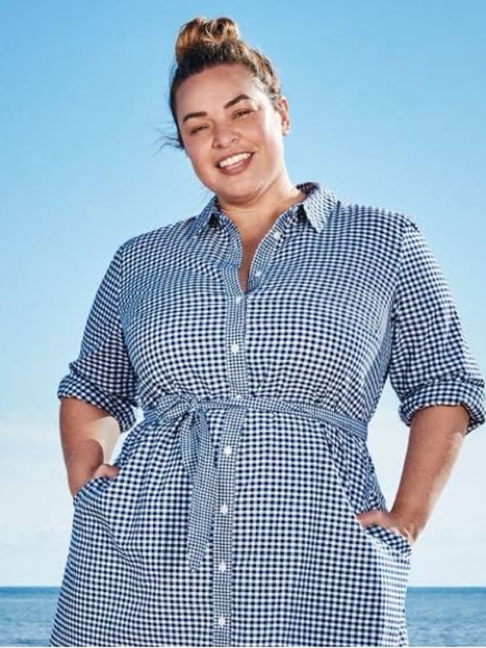 Vineyard Vines x Target Blue White Seersucker Gingham Shirt Dress
